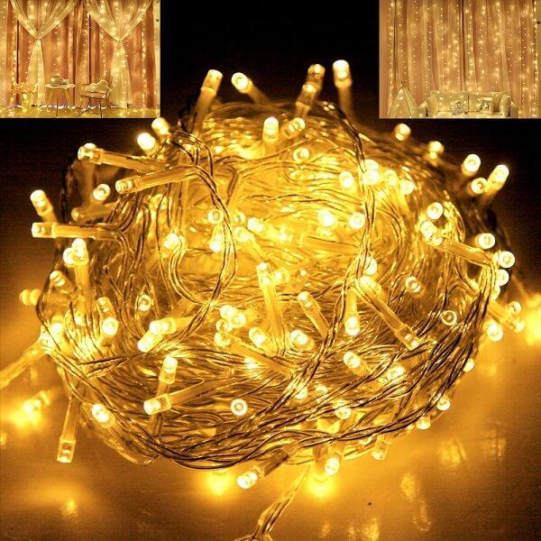 Fairy Decorative Lights 70 Led- Golden, Golden String Fairy Lights Christmas Xmas Garland Decoration