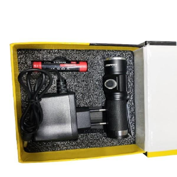 JEEPASS High Quality Rechargeable LED FlashLight -JFL-136 - Black