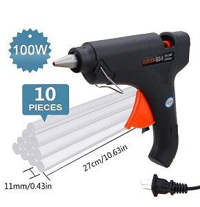 Hot Melt Glue Gun with 10 Glue Stick free - 100W Electric Hot Melts Glue Gun - Black