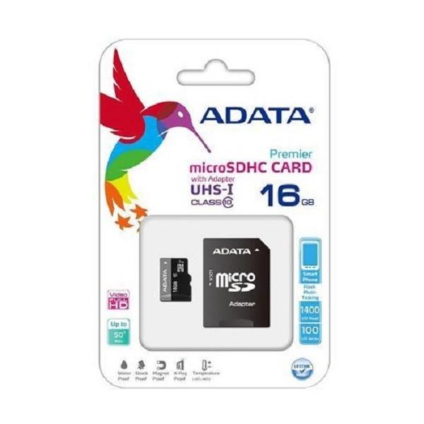 ADATA 16GB Class 10 microSDHC Card with SD Card with Adapter