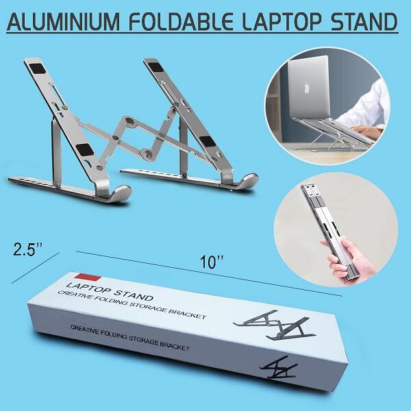 Laptop Stand Adjustable Aluminum Alloy Foldable Stand for 10-17 inch Tablets Notebook Laptop