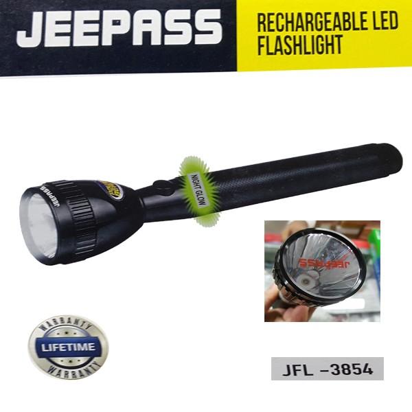 JEEPASS JFL-3854 Aluminium Rechargeable LED Flashlight - Black