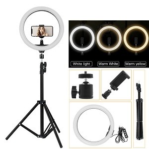 10'' Ring Light Photo Studio Camera, Video lamp with Tripod for Smartphone