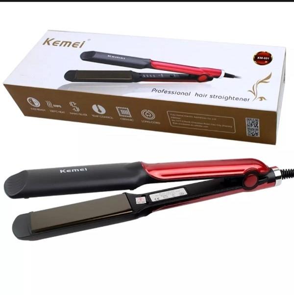 Kemei KM-531 Professional Hair Straightener - Black and Red
