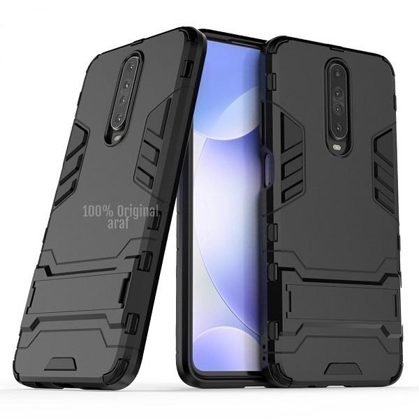 For Xiaomi Poco X2 / Redmi K30 / K30 5G / K30i 5G / Luxury Iron Man Hard Armor and Soft Silicone TPU Frame Phone Back Cover