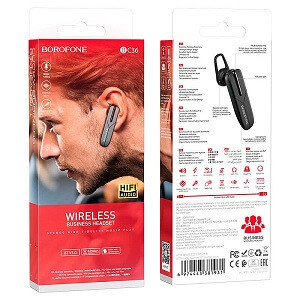Borofone-BC36 Bluetooth Headset Unilateral Business Car Wireless 5.0 Single Ear Headset Wireless HeadPhone