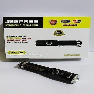 JEEPASS High Quality Rechargeable LED FlashLight -JFL-136 - Black